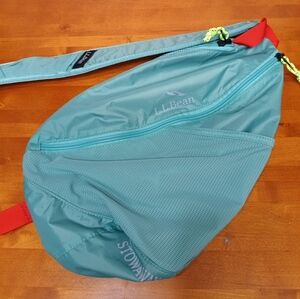 NEW LL Bean Stowaway Bag OFF Shoulder Pack Ocean Teal Belt Buckle Outdoor Hiking